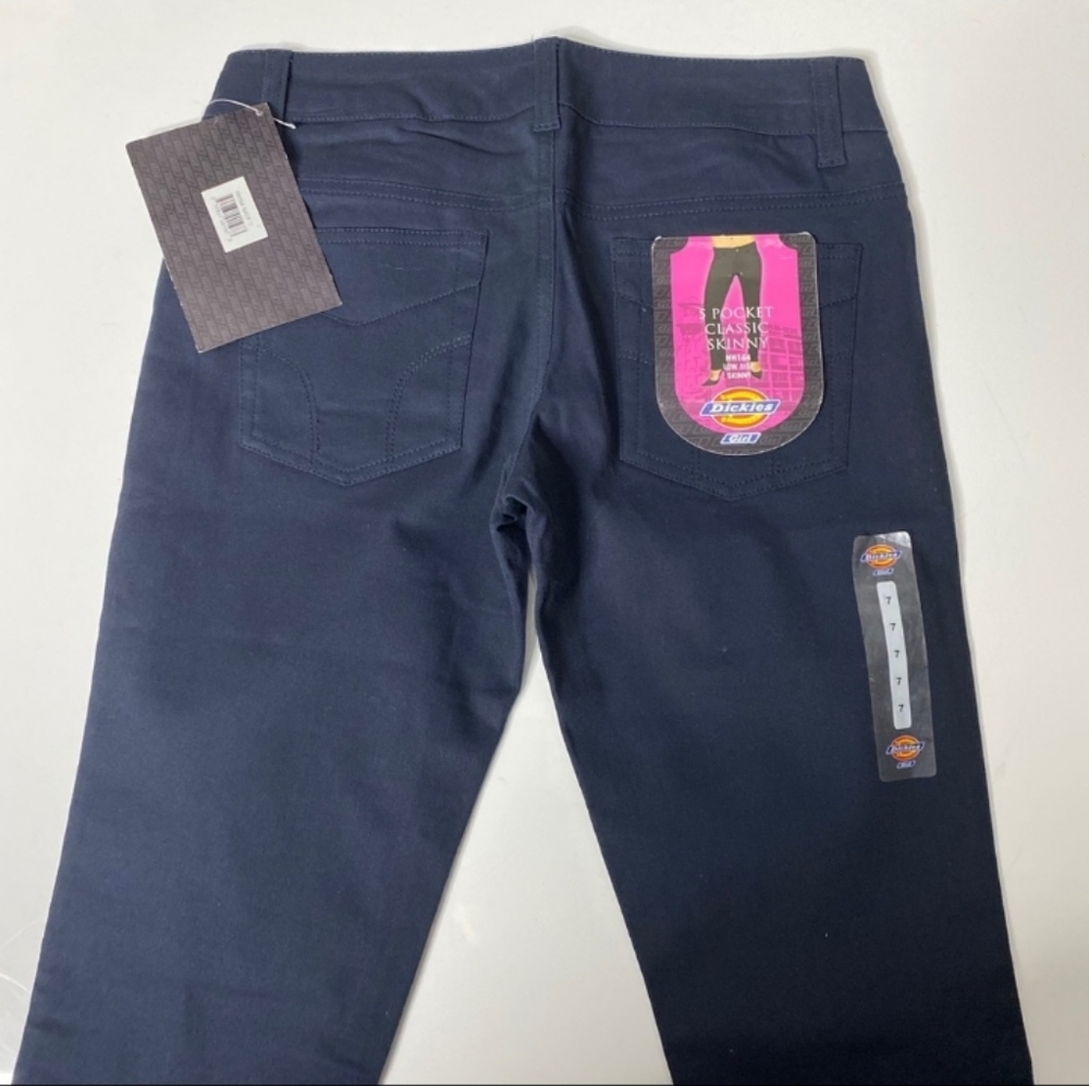 NWT DICKIES Navy Classic Low Rise Skinny Pants - Picture 10 of 10